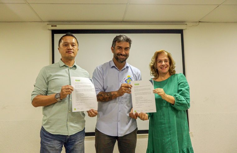Caio Cunha e Joel Chen firmam compromisso com o comércio mogiano