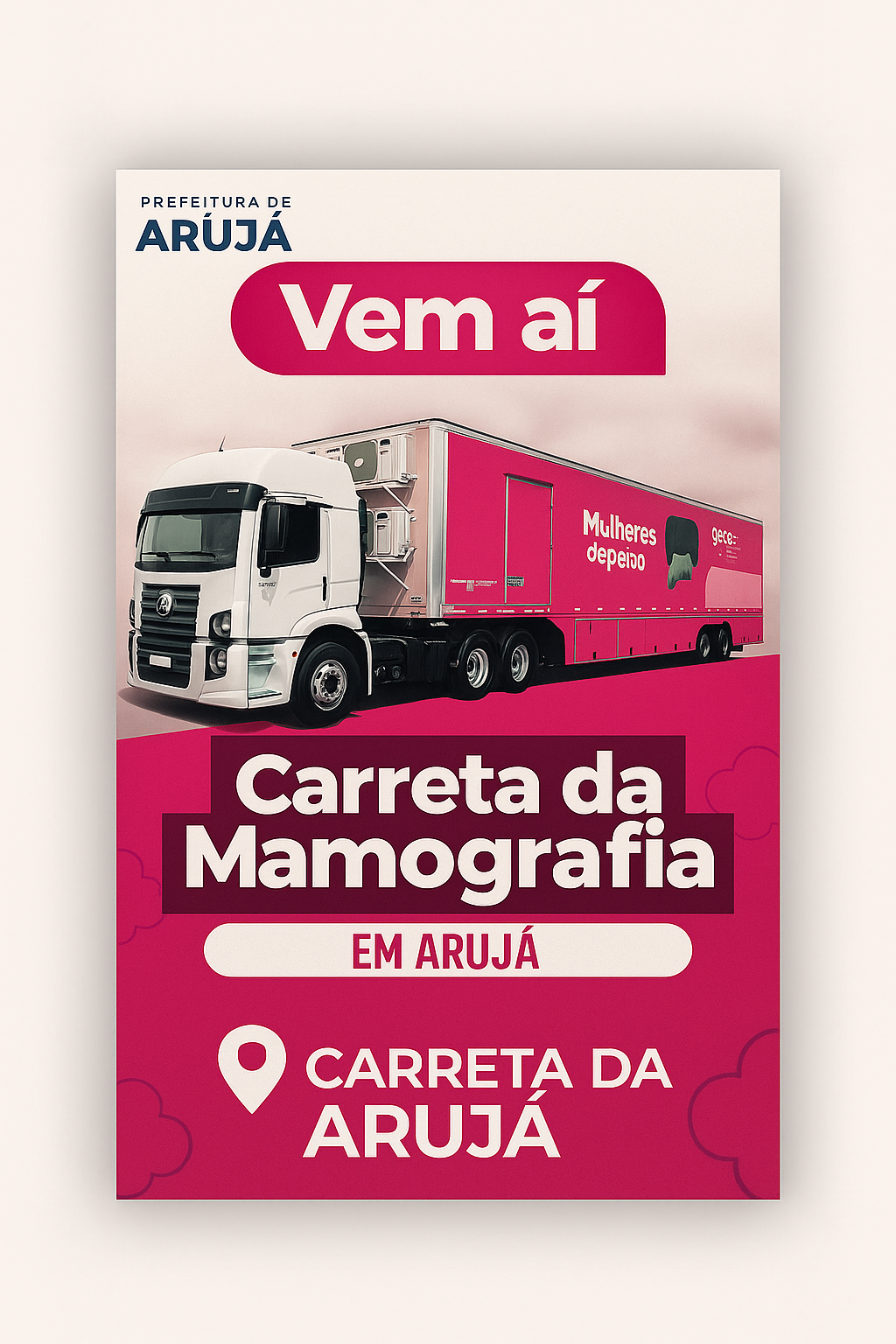 Carreta da mamografia realiza exames gratuitos em Arujá até julho