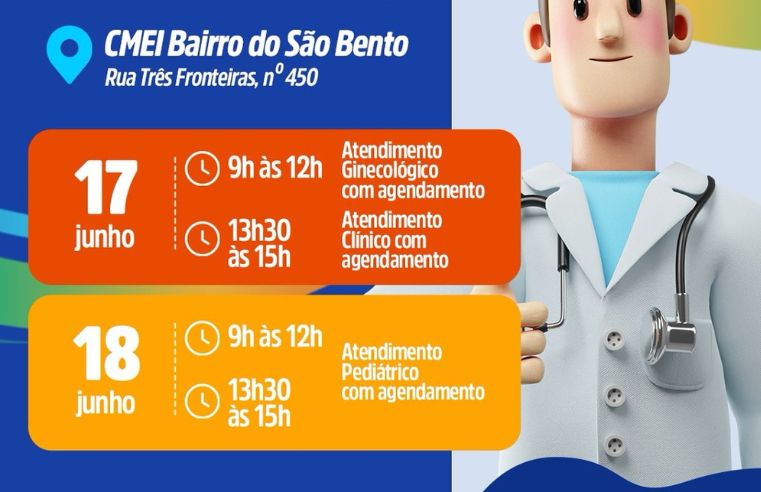 Saúde nos Bairros leva atendimentos ao Josely nos dias 17 e 18