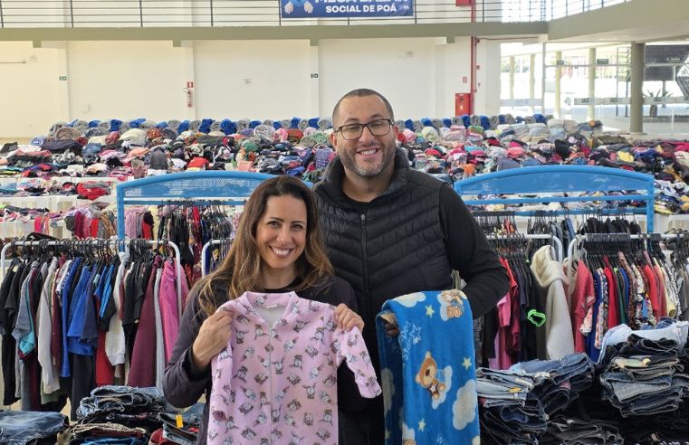 Mega Bazar Social de Poá atende milhares com roupas e cobertores
