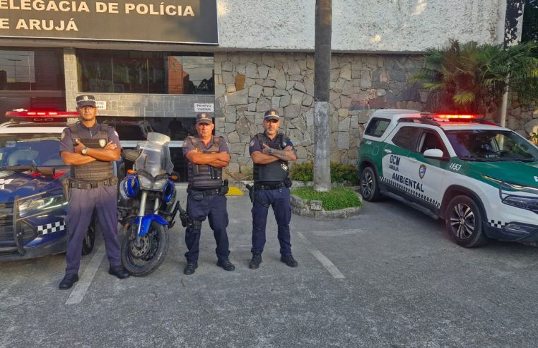 GCM de Arujá localiza motocicleta roubada em Arujá