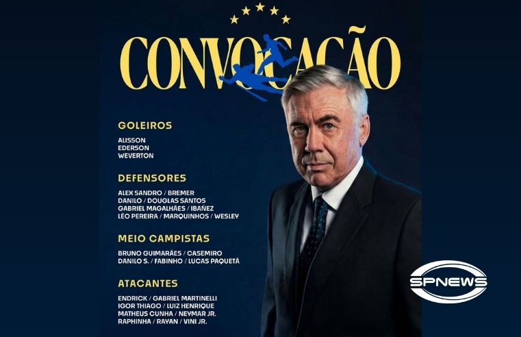 Com Neymar, Ancelotti convoca seleção para a Copa