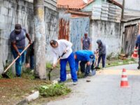 Serviços de limpeza avançam na Rua Guanabara em Ferraz