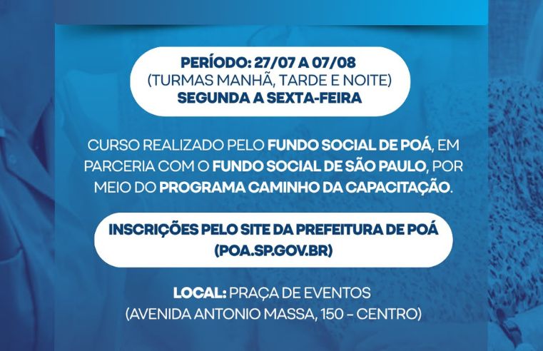 Poá inicia inscrições para curso gratuito de Cuidador de Idosos