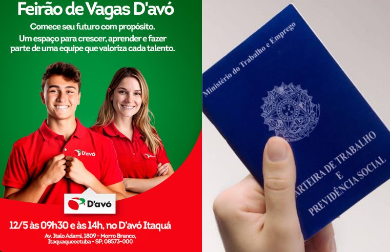 D’avó abre vagas em Feirão de Empregos em Itaquá