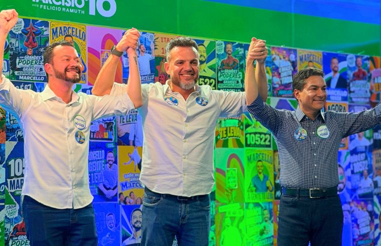 Em evento, Marcello e Boigues recebem Marcos Pereira em Itaquá