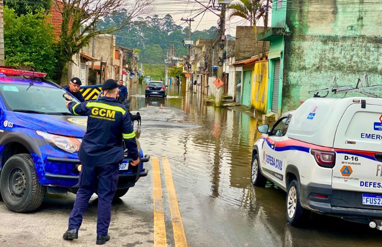 Defesa Civil monitora alagamentos após chuvas em Itaquá