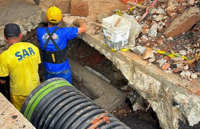 Novo sistema de drenagem funciona durante chuva em Guarulhos